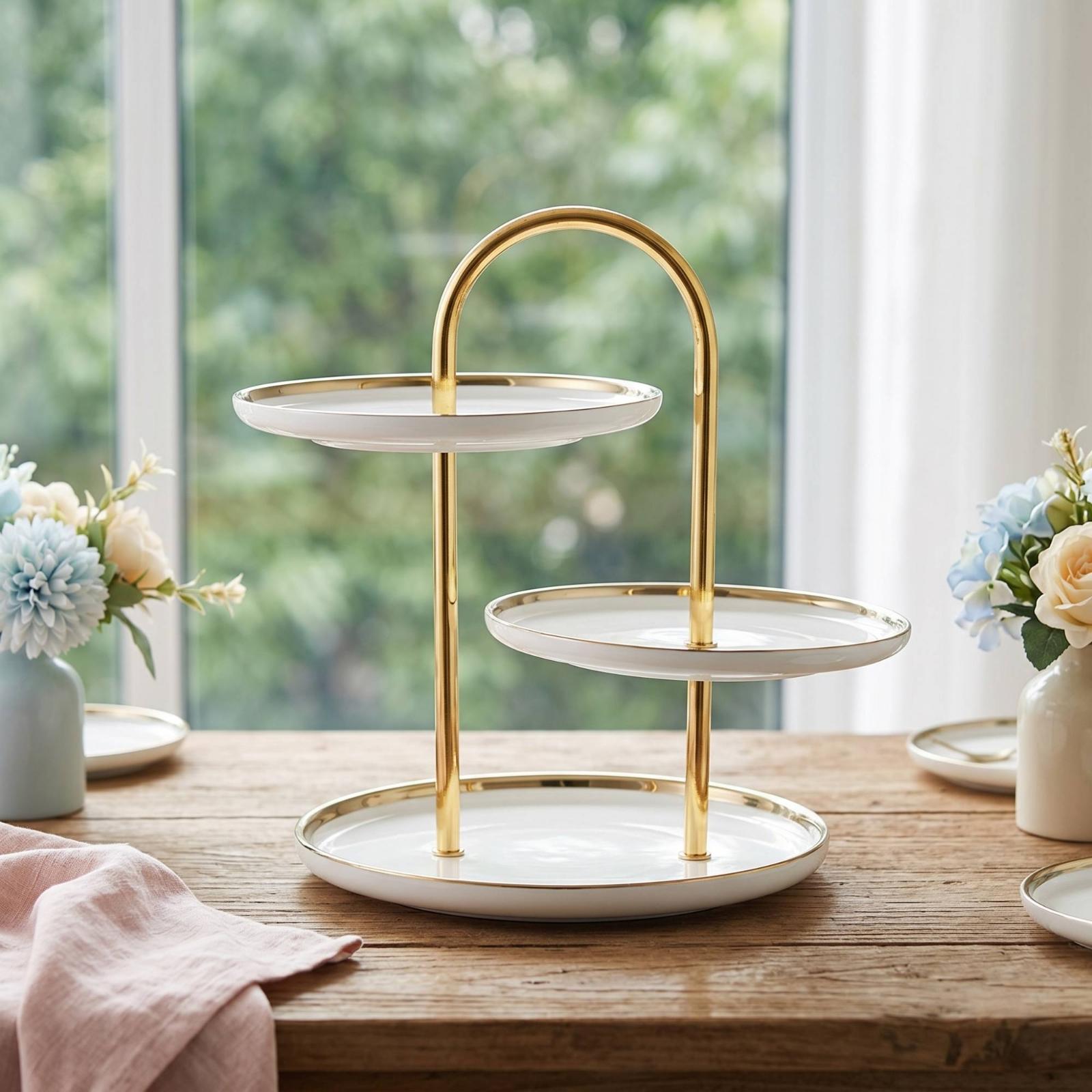 Cupcake Stand Tier - حامل متعدد الطبقات مع مقبض، مجموعة