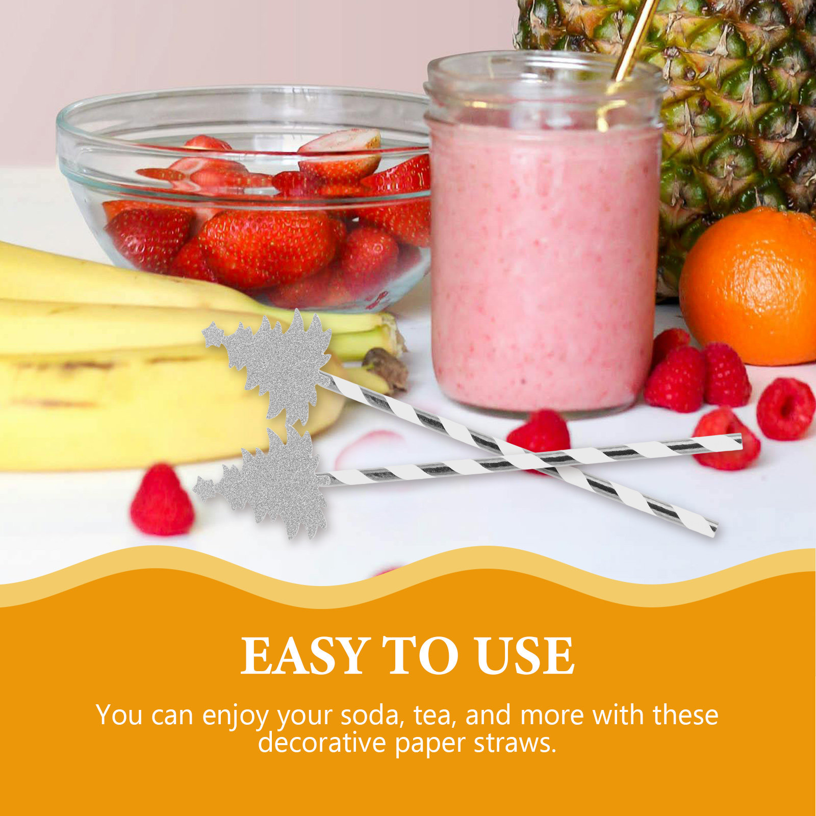Paper Straw Color - 25 قطعة من مصاصات الشرب الورقية