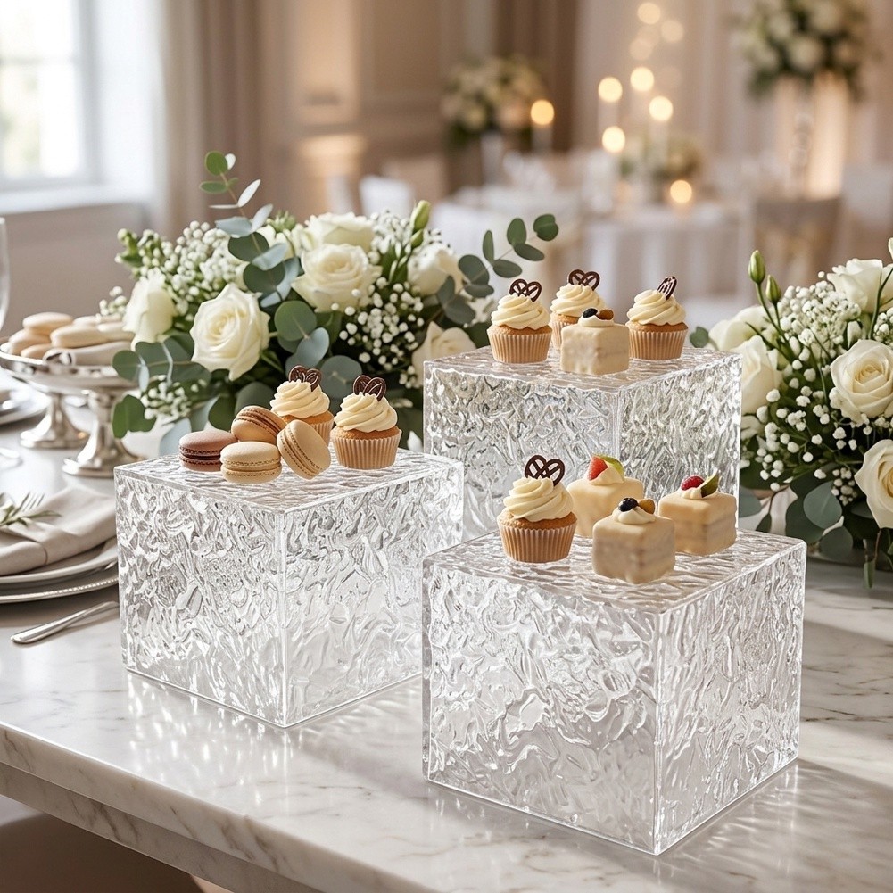 Cupcake Stand Tier - حامل عرض متعدد الطبقات شفاف ومزخرف