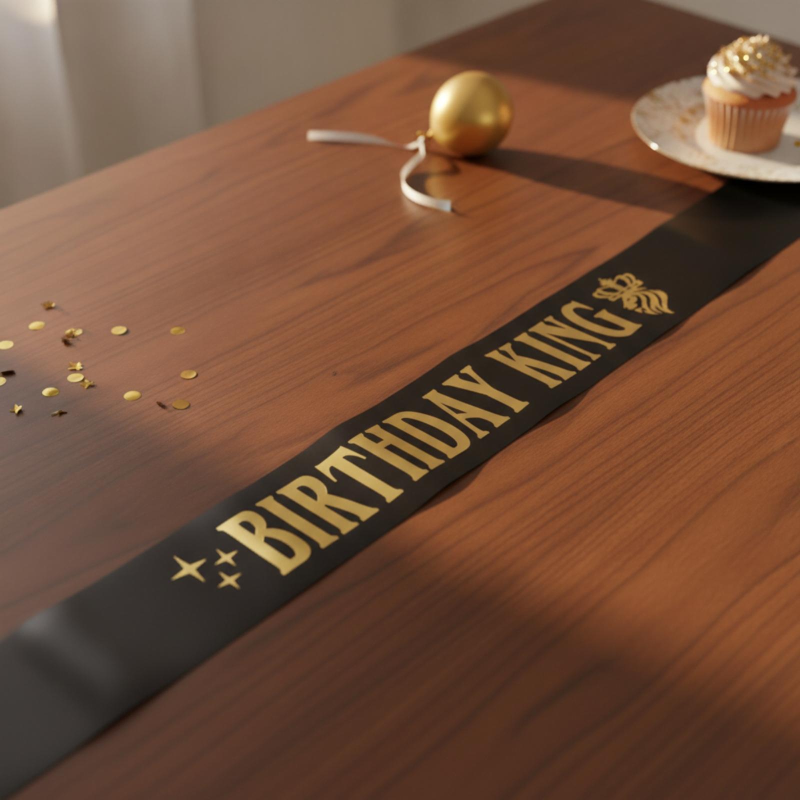 Birthday Sash Glitter - تاج حفلة عيد الميلاد الملكي، وشاح