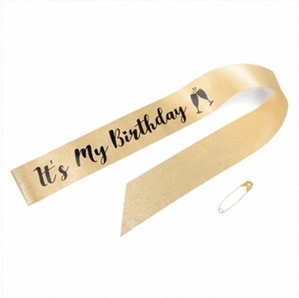 Birthday Sash Glitter - قطعة واحدة من شريط الزينة لحفلات