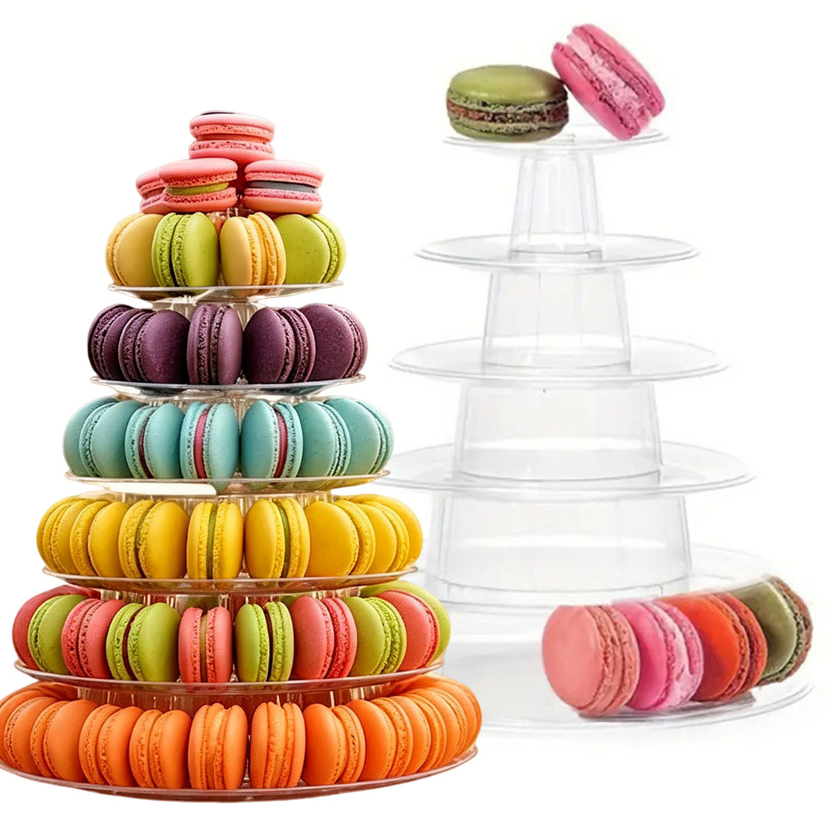 Cupcake Stand Tier - حامل كيك بلاستيكي شفاف دائري بـ