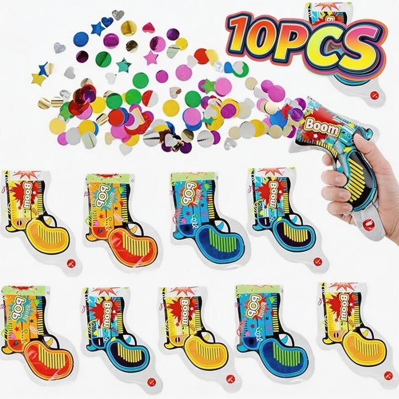 Confetti Cannon Tube - 10 قطع من مسدسات الكونفيتي القابلة