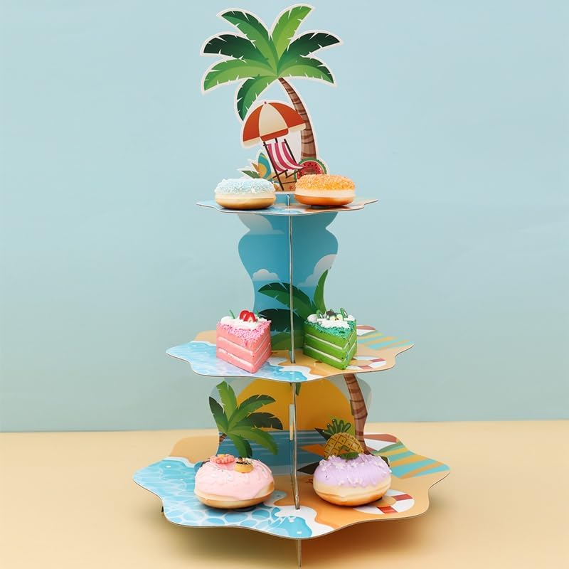 Cupcake Stand Tier - 3 الطبقة هاواي شاطئ كب كيك