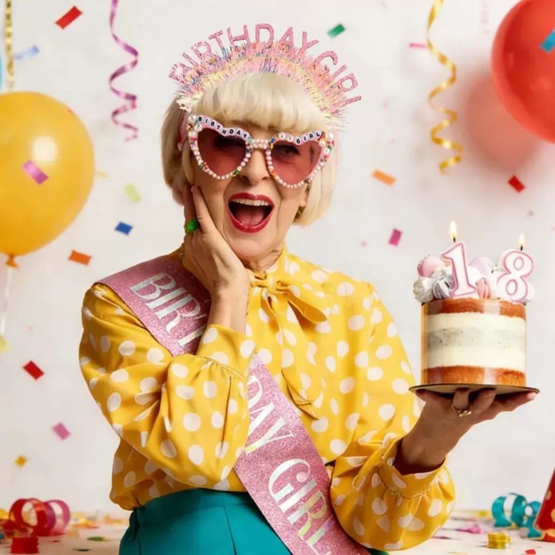 3 قطع/مجموعة: وشاح عيد ميلاد ل - مراجعة Birthday Sash Glitter وسعره