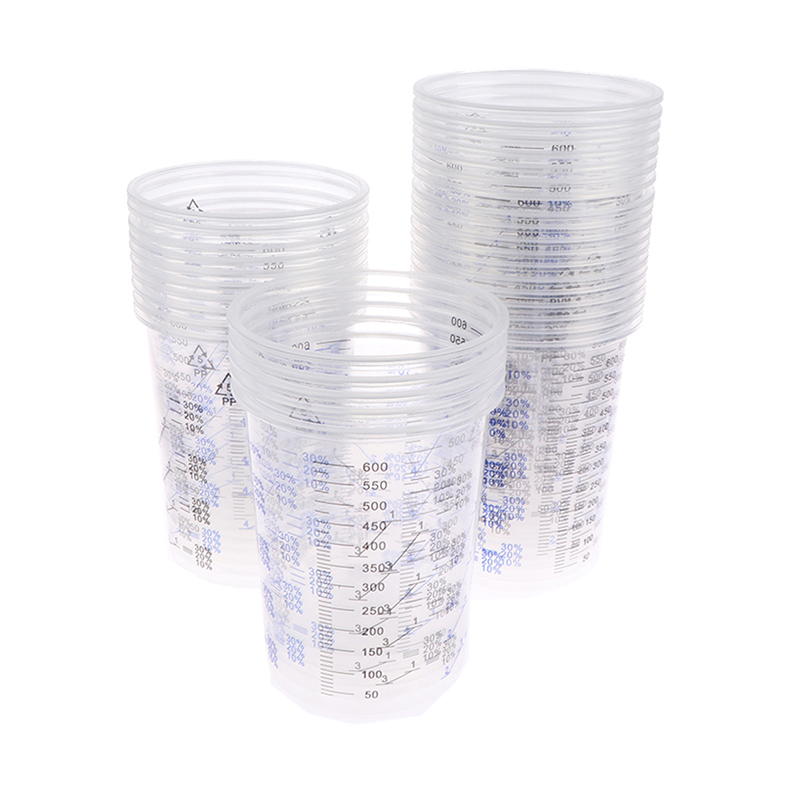أكواب خلط الطلاء البلاستيكية ا - مراجعة Plastic Cup 50Pcs وسعره