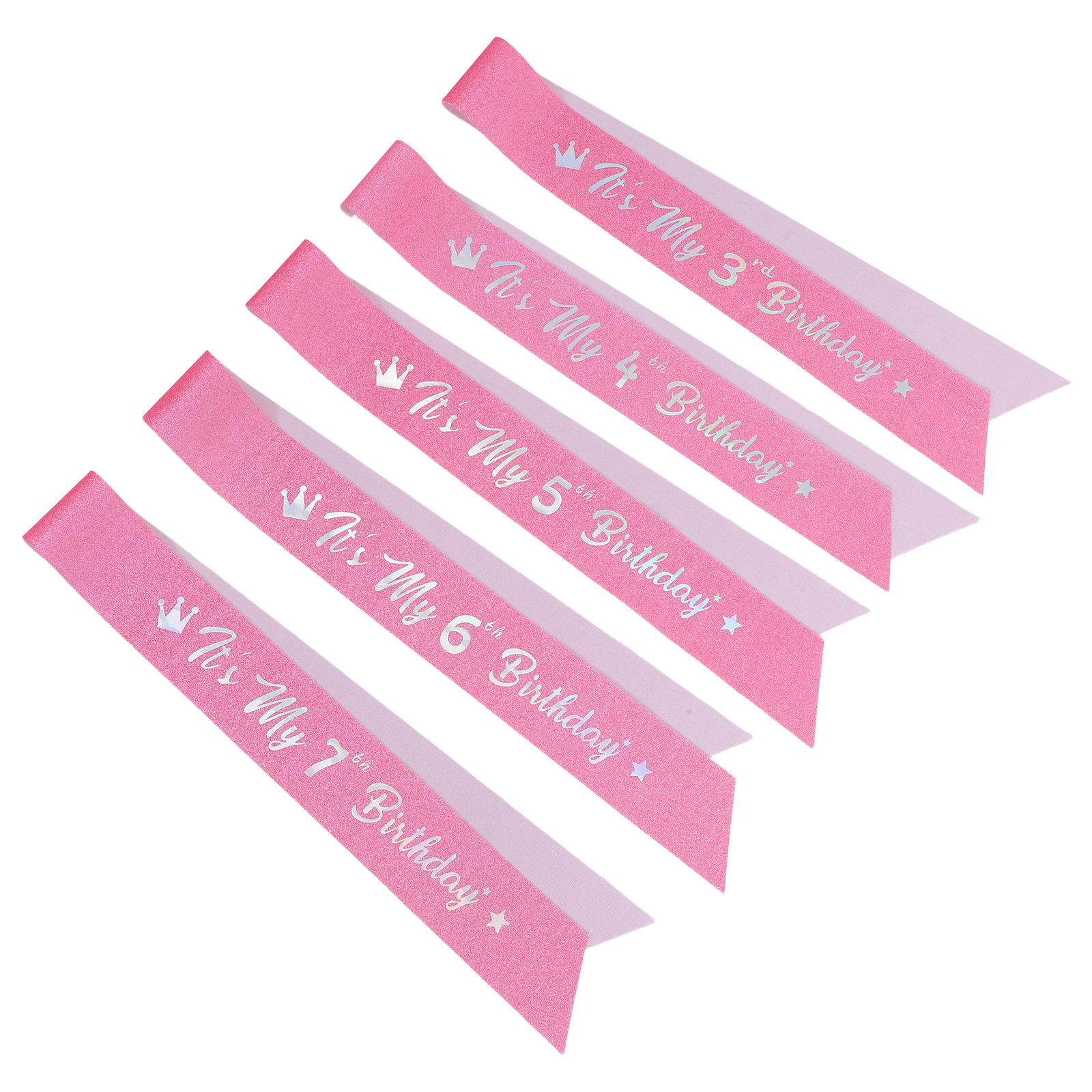 5 قطع من شرائط عيد الميلاد الل - مراجعة Birthday Sash Glitter وسعره