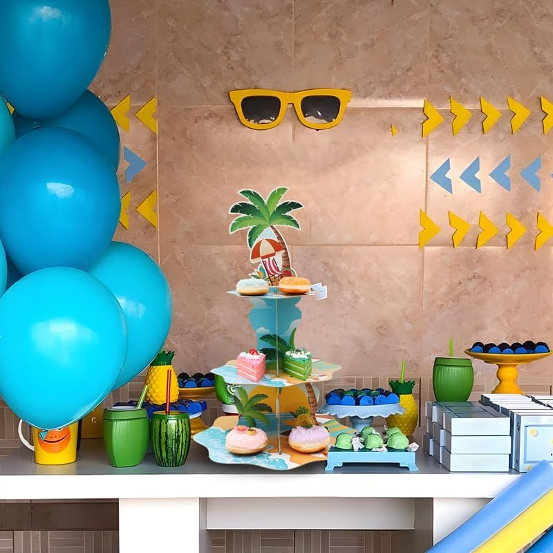 3 الطبقة هاواي شاطئ كب كيك الو - مراجعة Cupcake Stand Tier وسعره