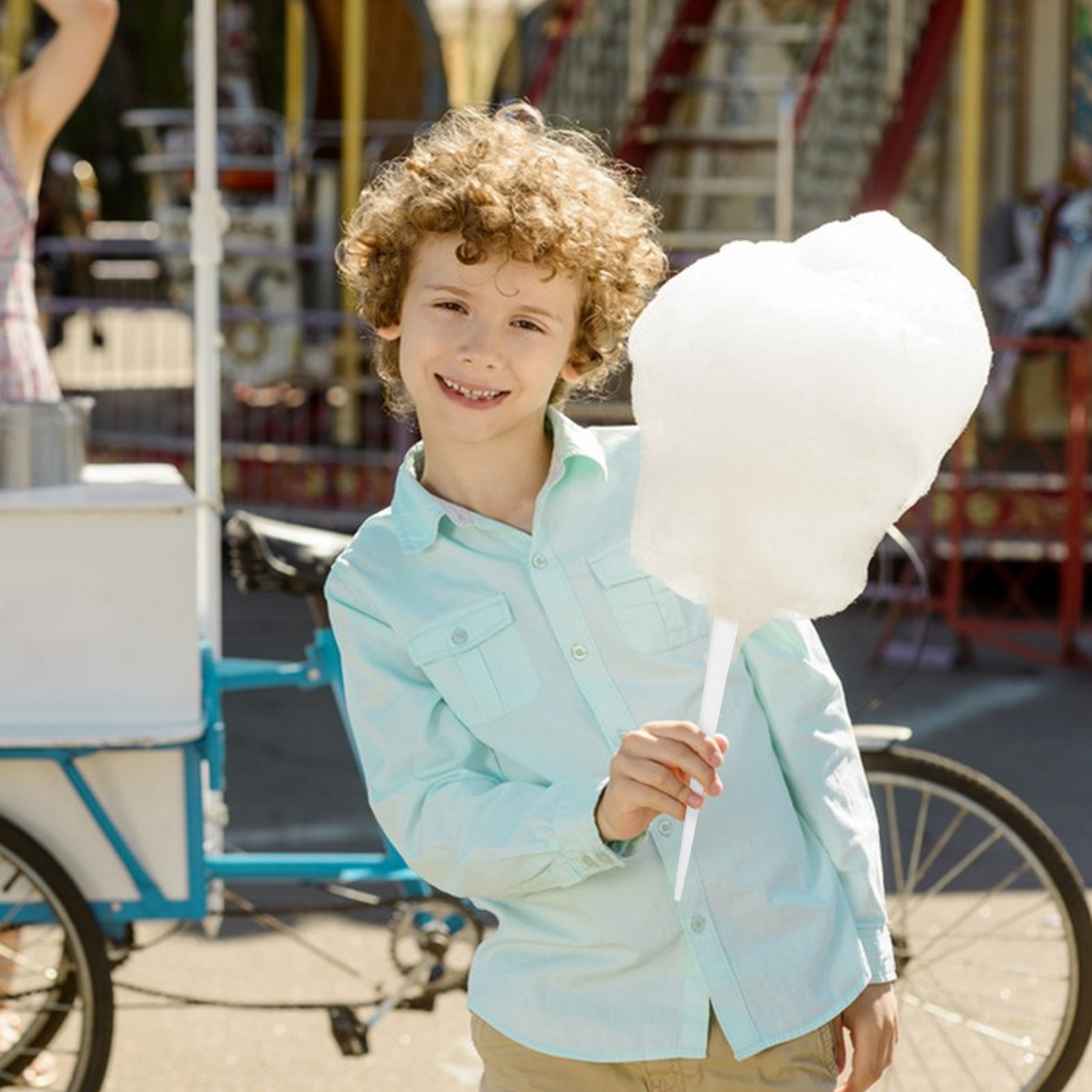 20 قطعة من أعواد ورقية لحلوى ا - مراجعة Cotton Candy Cone وسعره